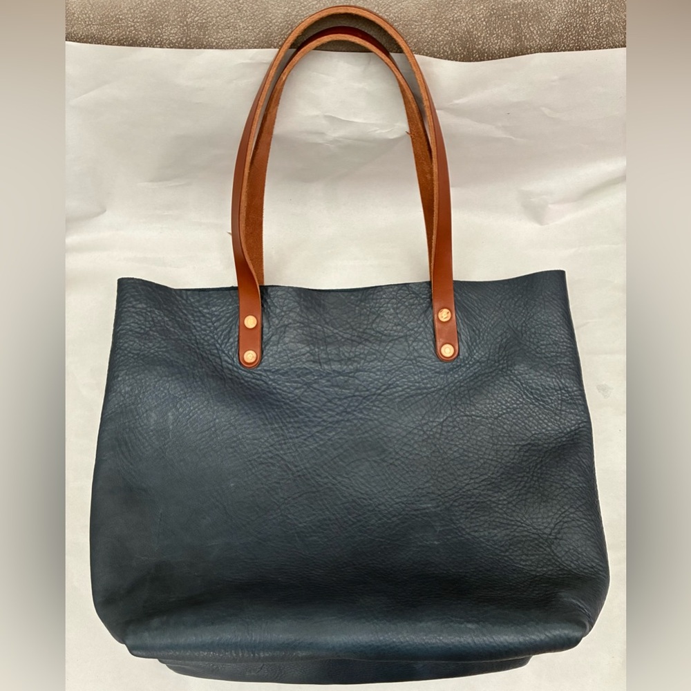 KMM & Co. Leather Blue Tote